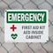 Signmission First Aid Kit AED Inside Cabinet With Symbol, 14 in W x Rectangle, Plastic OS-2PACK-EM-P-1014-L-10369 - alternate 3